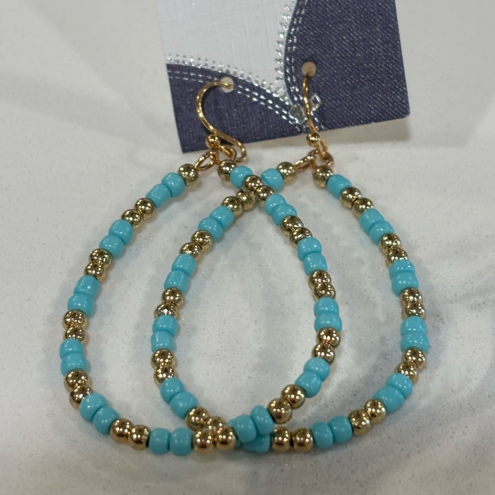 Beaded hoop earrings